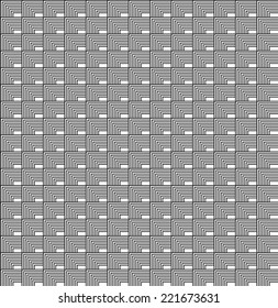 Black and white geometric seamless pattern with line, abstract background, vector, EPS10.