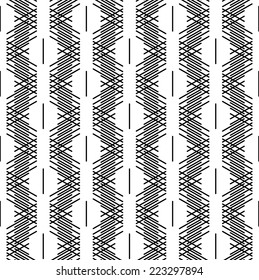 Black and white geometric seamless pattern with line, abstract background, vector, EPS10.
