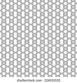 Black and white geometric seamless pattern with weave style, abstract background, vector, EPS10