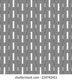 Black and white geometric seamless pattern with line, abstract background, vector, EPS10.