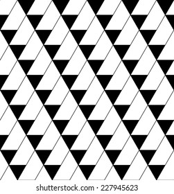 Black and white geometric seamless pattern with triangle and trapezoid, abstract background, vector, EPS10