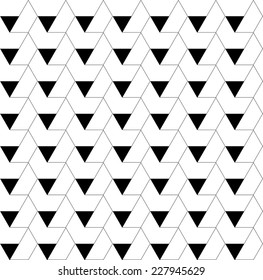 Black and white geometric seamless pattern with triangle and trapezoid, abstract background, vector, EPS10