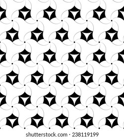 Black and white geometric seamless pattern, abstract background, vector, illustration.