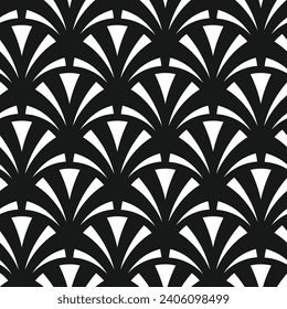 Black and white geometric seamless pattern