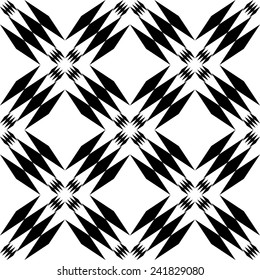 Black and white geometric seamless pattern with rhombus, abstract background, vector, illustration.