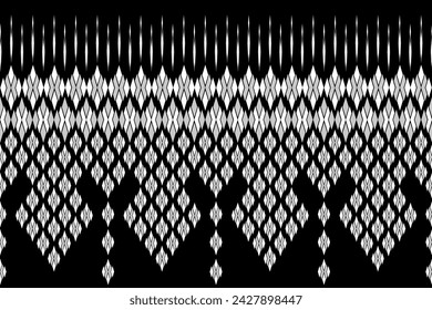 Schwarz-Weiß geometrische nahtlose Muster für Textil, Stickerei, Stoff, Mode, Druck, Hintergrund, Dekoration.