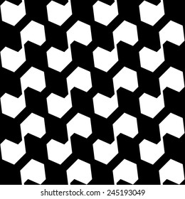 Schwarz-weißes geometrisches, nahtloses Muster, abstrakter Hintergrund, Vektorgrafik, Illustration.