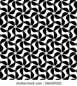 Black and white geometric seamless pattern, abstract background, vector, illustration.
