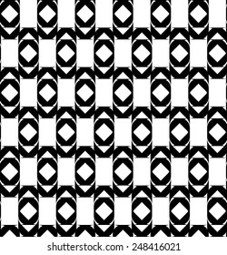 Black and white geometric seamless pattern, abstract background, vector, illustration.