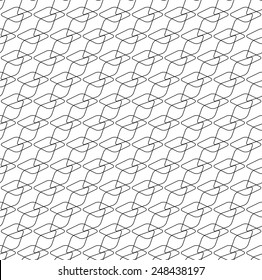 Black and white geometric seamless pattern with round corner diamond, abstract background, vector, illustration.