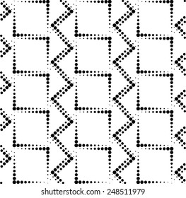 Black and white geometric seamless pattern with circle, abstract background, vector, illustration.