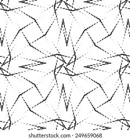 Black and white geometric seamless pattern, abstract background, vector, illustration.