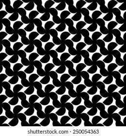 Black and white geometric seamless pattern with semicircle, abstract background, vector, illustration.