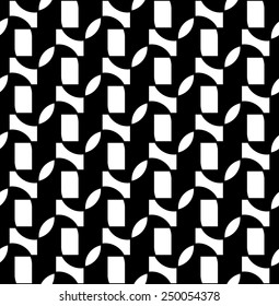 Black and white geometric seamless pattern, abstract background, vector, illustration.