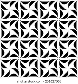 Black and white geometric seamless pattern, abstract background, vector, illustration.