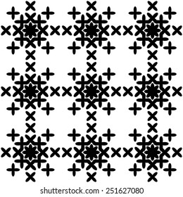 Black and white geometric seamless pattern, abstract background, vector, illustration.