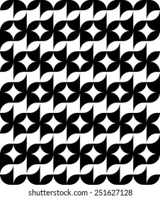 Black and white geometric seamless pattern, abstract background, vector, illustration.