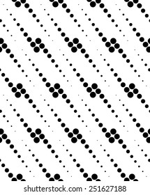 Black and white geometric seamless pattern with circle, abstract background, vector, illustration.