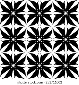 Black and white geometric seamless pattern, abstract background, vector, illustration.