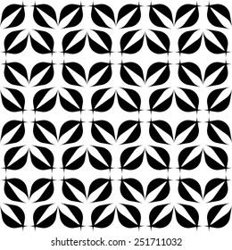 Black and white geometric seamless pattern, abstract background, vector, illustration.