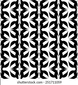 Black and white geometric seamless pattern, abstract background, vector, illustration.