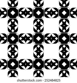 Black and white geometric seamless pattern, abstract background, vector, illustration.