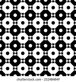 Black and white geometric seamless pattern, abstract background, vector, illustration.