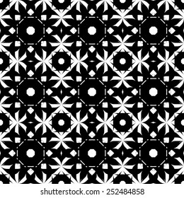 Black and white geometric seamless pattern, abstract background, vector, illustration.