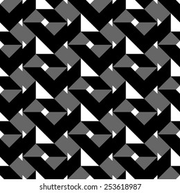 Black and white geometric seamless pattern, abstract background, vector, illustration.