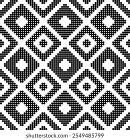 Black and white geometric seamless pattern vector design for textile fabric wallpaper decor