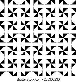 Black and white geometric seamless pattern wavy style, abstract background, vector, illustration.