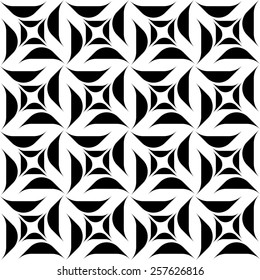 Black and white geometric seamless pattern, abstract background, vector, illustration.