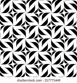 Black and white geometric seamless pattern, abstract background, vector, illustration.