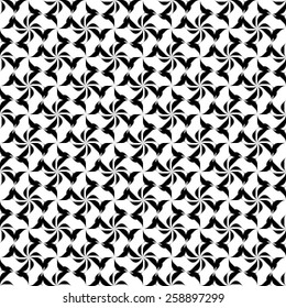 Black and white geometric seamless pattern twist stylish, abstract background, vector, illustration.