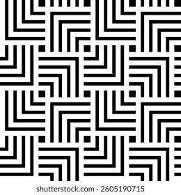 Black and white geometric seamless pattern for interior