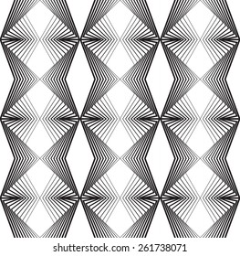 Black and white geometric seamless pattern in modern stylish with zigzag line. Abstract background. Vector seamless pattern.