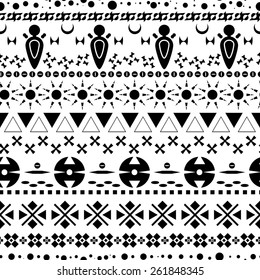 Black and white geometric seamless pattern
