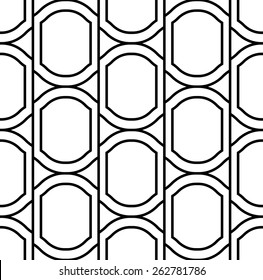 Black and white geometric seamless pattern with wavy line. Abstract background. Vector seamless pattern.