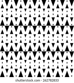 Black and white geometric seamless pattern with triangle. Abstract background. Vector seamless pattern.