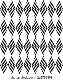 Black and white geometric seamless pattern with stripe. Abstract background. Vector seamless pattern.