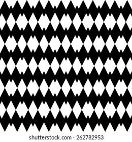 Black and white geometric seamless pattern with diamond. Abstract background. Vector seamless pattern.