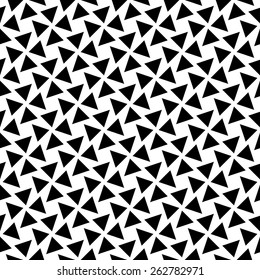 Black and white geometric seamless pattern with triangle. Abstract background. Vector seamless pattern.