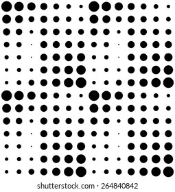 Black and white geometric seamless pattern with circle. Abstract background. Vector seamless pattern.