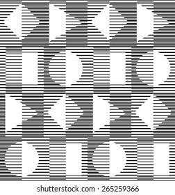 Black and white geometric seamless pattern with line. Abstract background. Vector seamless pattern.