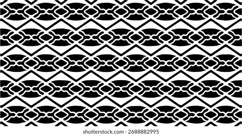 Modelo inconsútil geométrico blanco y negro con líneas abstractas modernas que crean un fondo decorativo elegante.