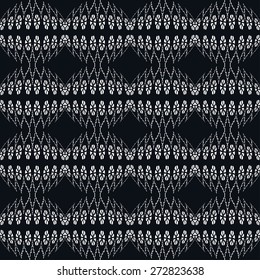 Black and white geometric seamless pattern. Vector repeating texture, line art. Abstract background.