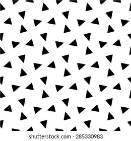 Black and white geometric seamless pattern with triangle, abstract background, vector.