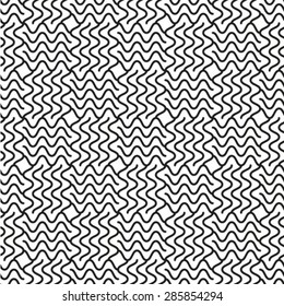 Black and white geometric seamless pattern by lines, abstract background.