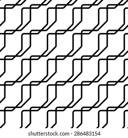 Black and white geometric seamless pattern with line. Abstract background. Vector seamless pattern.