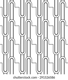 Black and white geometric seamless pattern with line. Abstract background. Vector seamless pattern.